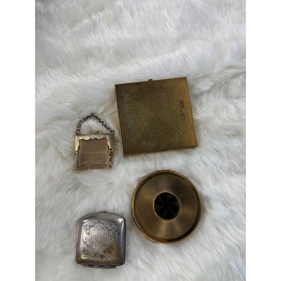Vintage Vanity Set Compact Purse Mirror Case Etui Jewelry Holder Collection - Picture 2 of 14